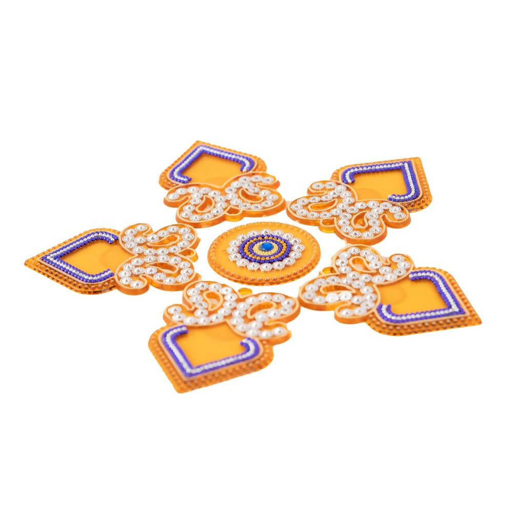 Kundan HandiKrafts Designer Double Kairi Rangoli Yellow (Baby) - Distacart