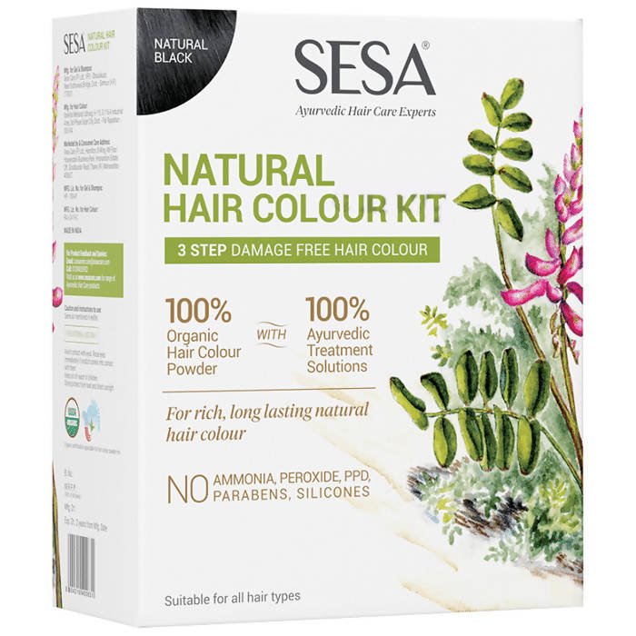 Sesa Ayurvedic Natural Hair Colour Kit Natural Black - Distacart