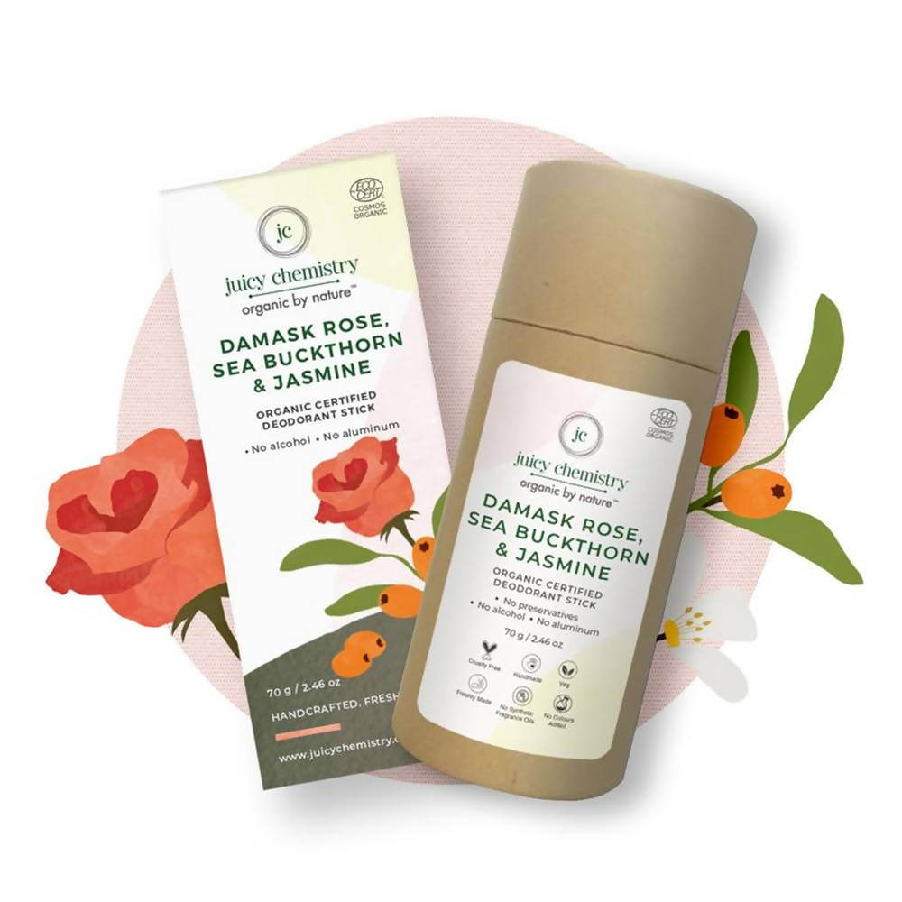 Juicy Chemistry Damask Rose & Jasmine Face & Body Dusting Powder - Distacart