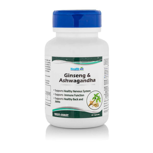 Healthvit Ginseng & Ashwagandha Capsules - Distacart