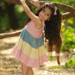 Thumbnail for Mhyssa Sleeveless Flared Frock With Tie Ups - Pink - Distacart
