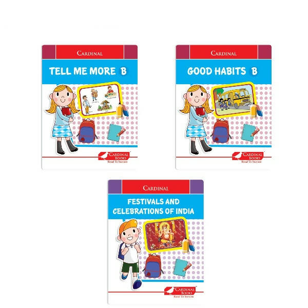 Cardinal General Knowledge Book 2 (Set of 3)|Good Habit B| Festival & Celebration of India| Tell Me More B| Combo Book Set| Ages 3-7 Years - Distacart