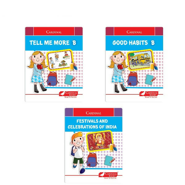Cardinal General Knowledge Book 2 (Set of 3)|Good Habit B| Festival &amp; Celebration of India| Tell Me More B| Combo Book Set| Ages 3-7 Years - Distacart
