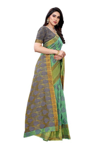 Thumbnail for Vamika Green Jari Work Cotton Silk Saree (RIDHIMA GREEN) - Distacart