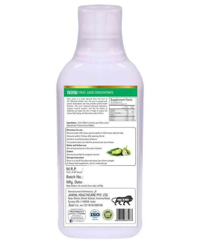 Zindagi Noni Fruit Juice Concentrate (Sugar Free) - Distacart