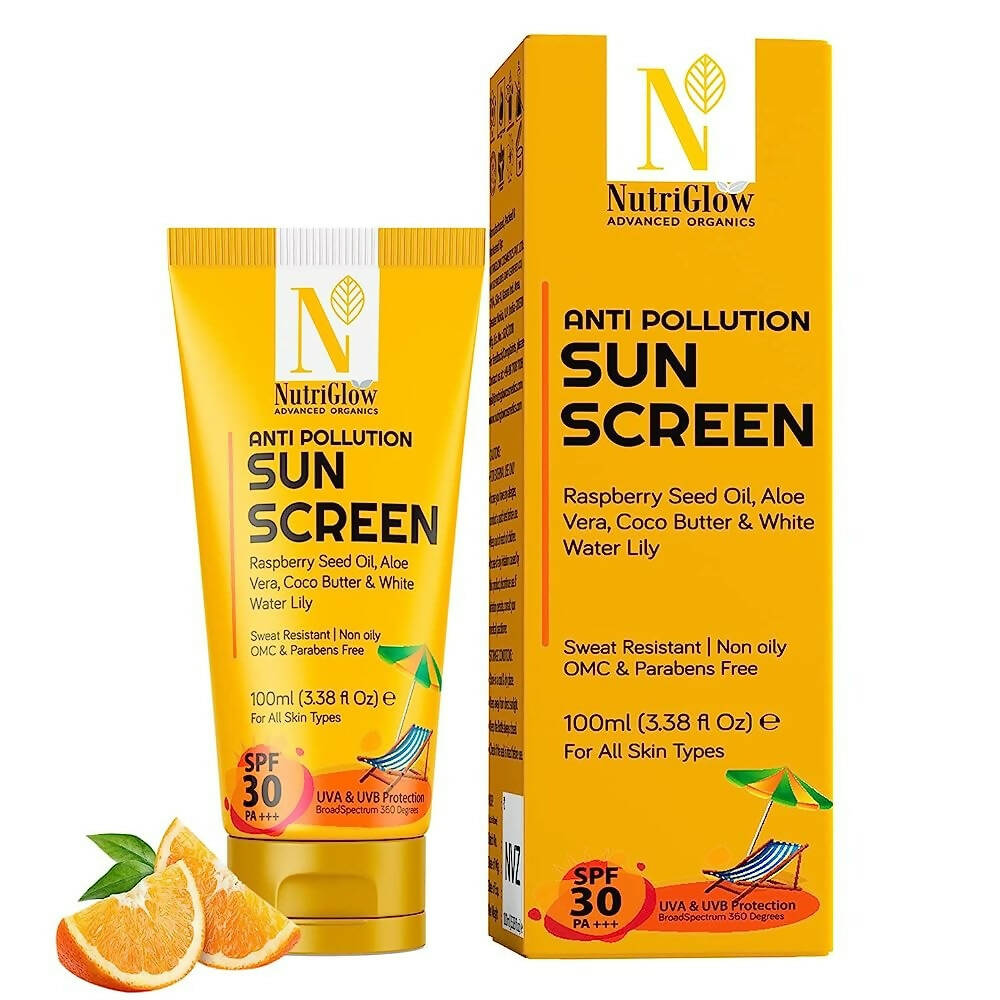 NutriGlow Advanced Organics Anti Pollution Sun Screen SPF 30 PA+++ - Distacart