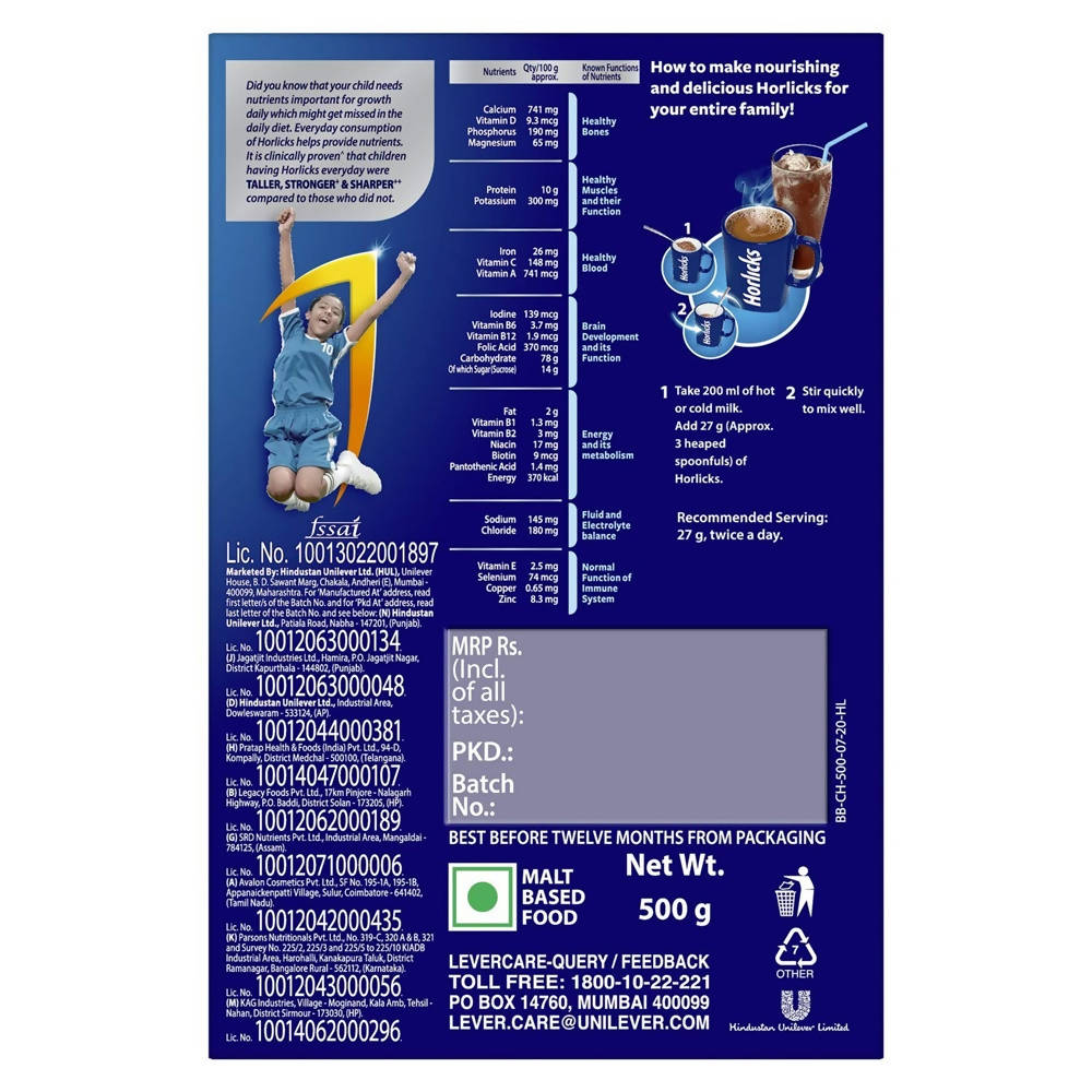 Horlicks Classic Malt And Chocolate Delight Flavour Online