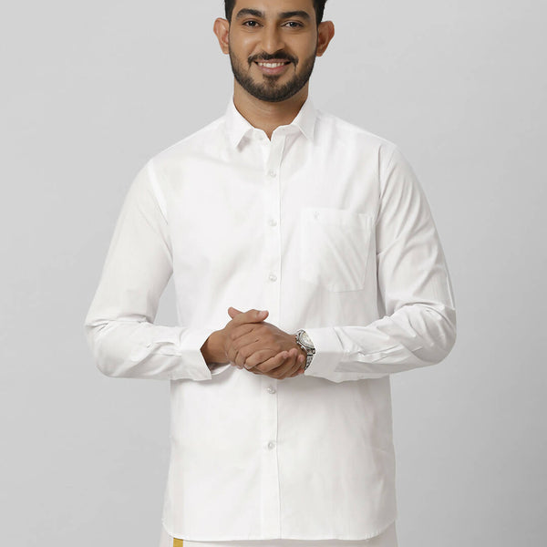 Ramraj Cotton Mens Fullsleeve White Shirt Pus Size - Distacart