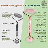 Thumbnail for Buddha Natural M African Rose Quartz Face Roller - Helps To Reduce Puffiness Massager - Distacart