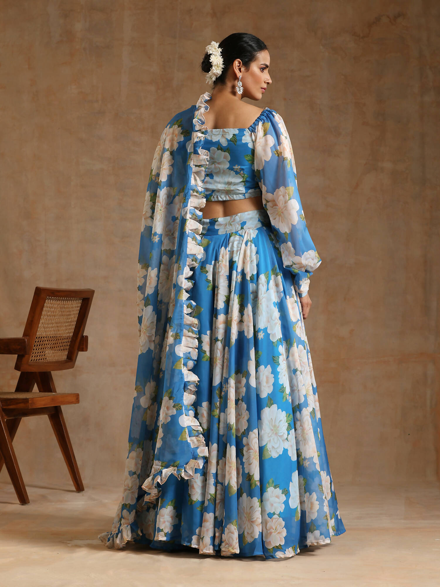 Pomcha Jaipur Blue Gul Fiza Lehenga Set - Distacart