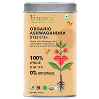 Thumbnail for Teabox Organic Ashwagandha Green Tea Loose Leaves