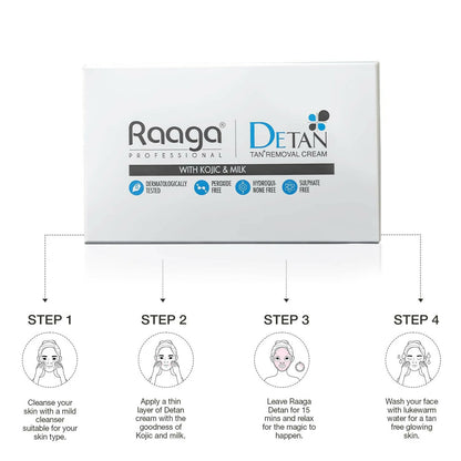 Raaga Professional De-Tan Tan Removal Cream Kojic & Milk - Distacart