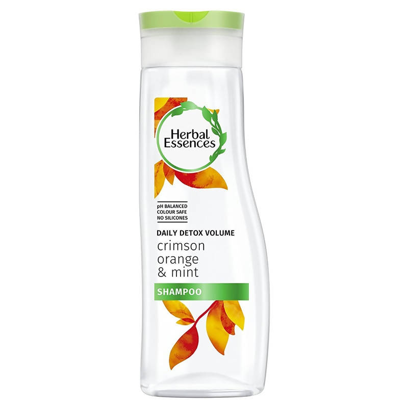 Herbal Essences Daily Detox Volume Crimson Orange and Mint Shampoo, PH Balanced Colour Safe No Silicones: 400 ml
