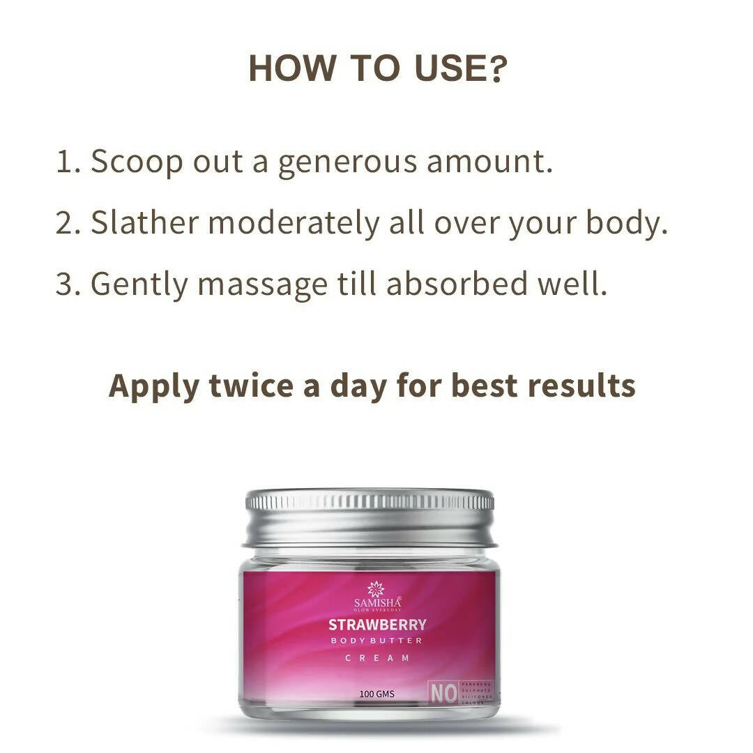 Samisha Organic Stretch Marks Remover Strawberry Body Butter Cream - Distacart