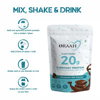 Thumbnail for Oraah Plant Based Protein Powder Chocolate Flavor With Shaker - Distacart