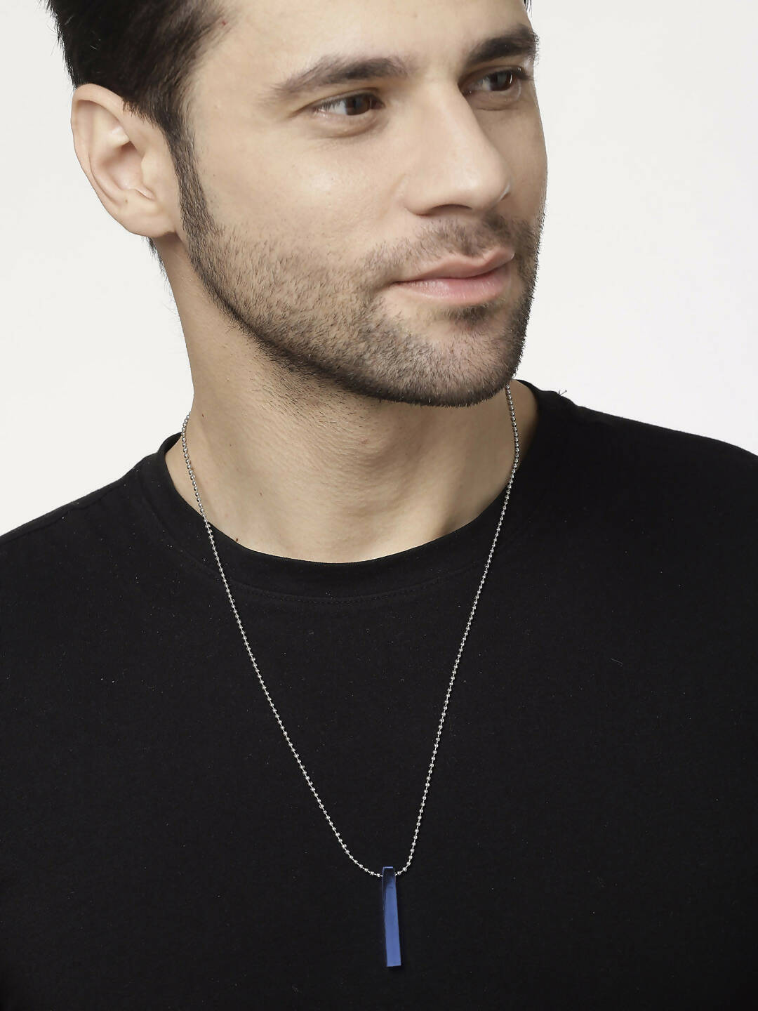 NVR Men Blue Plated Geomatric Pendent With Chain - Distacart