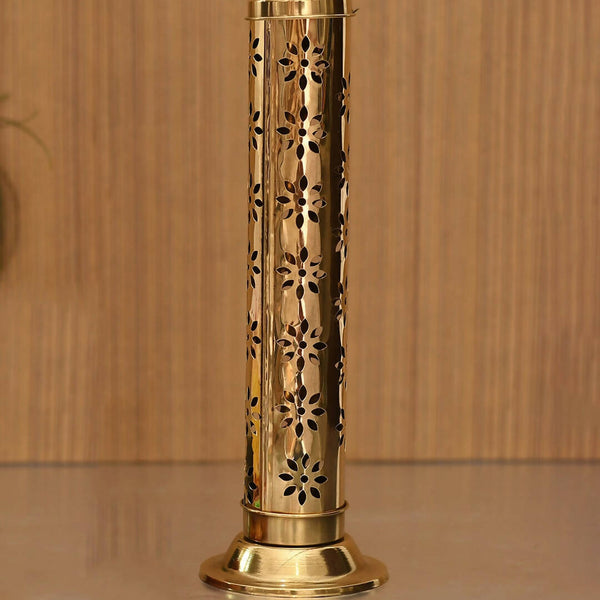 CraftVatika Gold-Toned Incense Holder Agarbatti Stand with Ash Catcher - Distacart