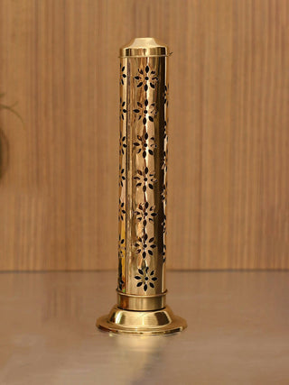 CraftVatika Gold-Toned Incense Holder Agarbatti Stand with Ash Catcher - Distacart