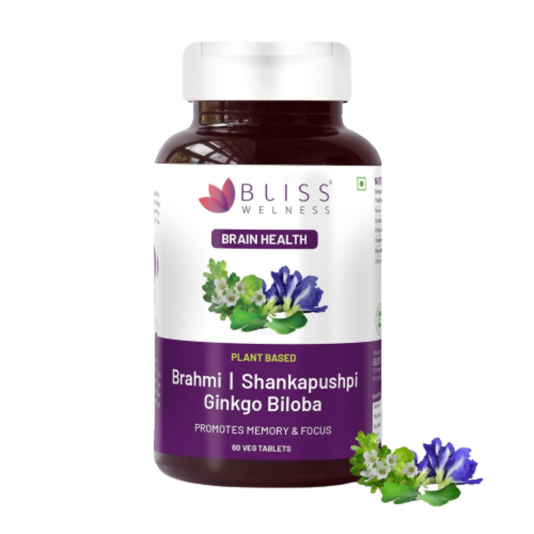Bliss Welness Brahmi Shankpushpi Ginkgo Biloba Tablets - Distacart