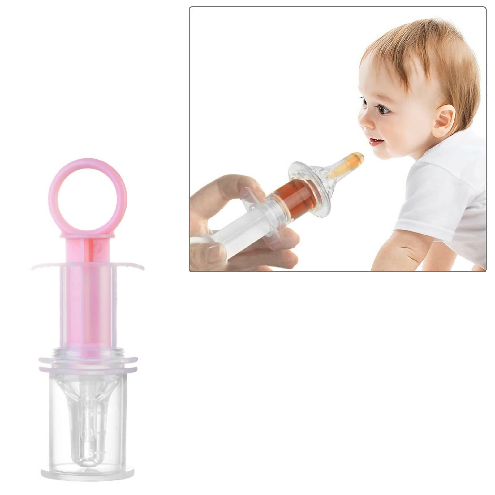 Safe-O-Kid Silicone made BPA free medicine Feeder cum Dropper for Kids- Pink - Distacart