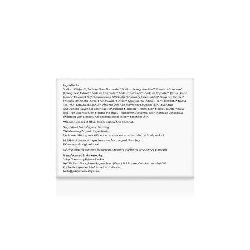 Juicy Chemistry Fenugreek, Brahmi & Plantain Shampoo Bar - Distacart