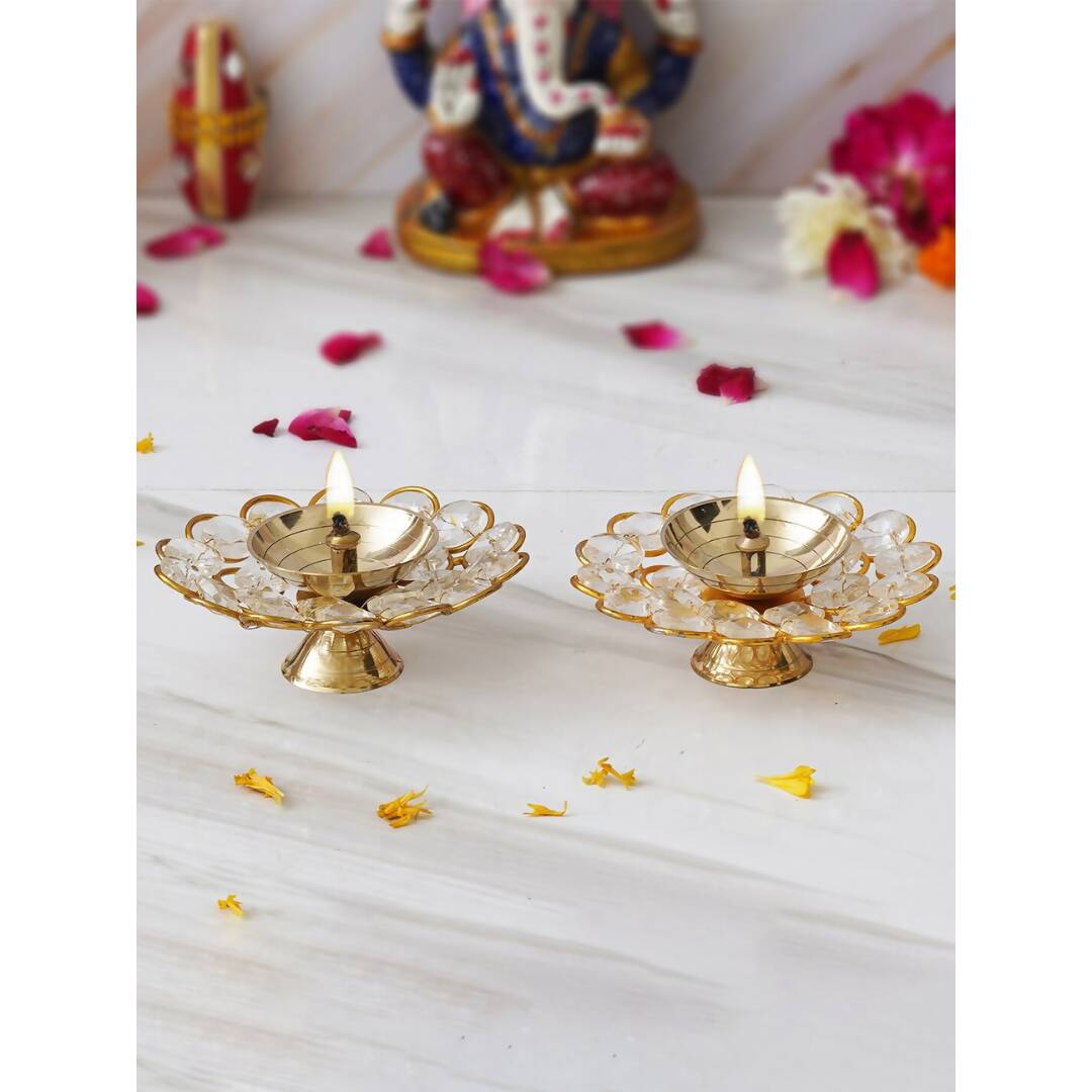 eCraftIndia Gold-Toned 2 Pieces Bowl Shape Diyas - Distacart