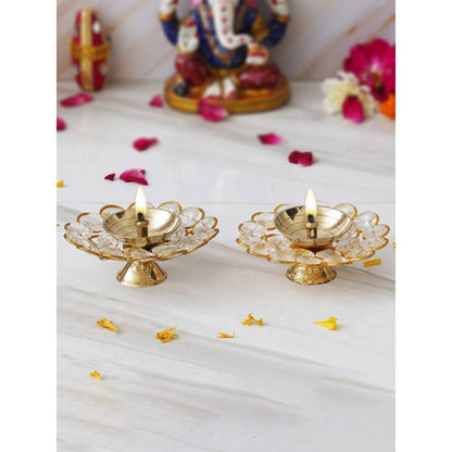 eCraftIndia Gold-Toned 2 Pieces Bowl Shape Diyas - Distacart