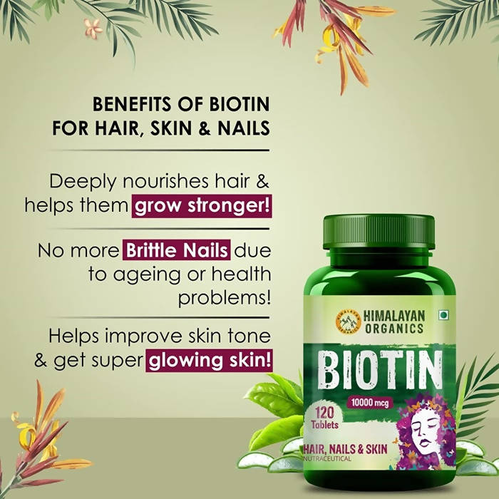 Himalayan Organics Biotin 10,000 mcg For Hair, Nails & Skin Nutraceutical Tablets Online