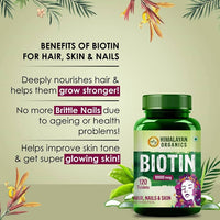 Thumbnail for Himalayan Organics Biotin 10,000 mcg For Hair, Nails & Skin Nutraceutical Tablets Online