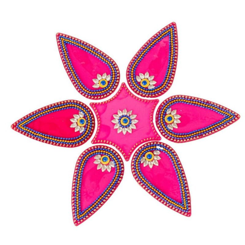 Kundan HandiKrafts Drop Rangoli Pink (Medium) - Distacart