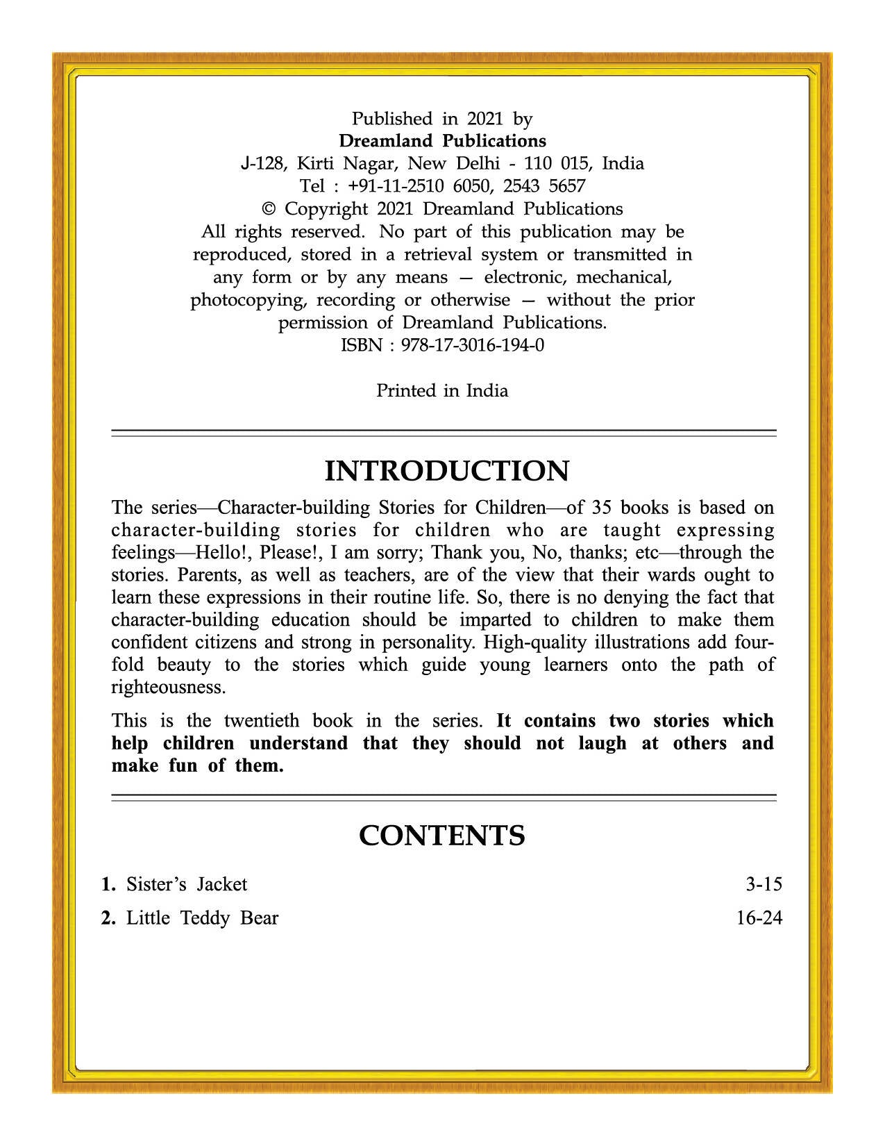 Dreamland Publications Character Building - Why Tease ? : Children Story books Book - Distacart