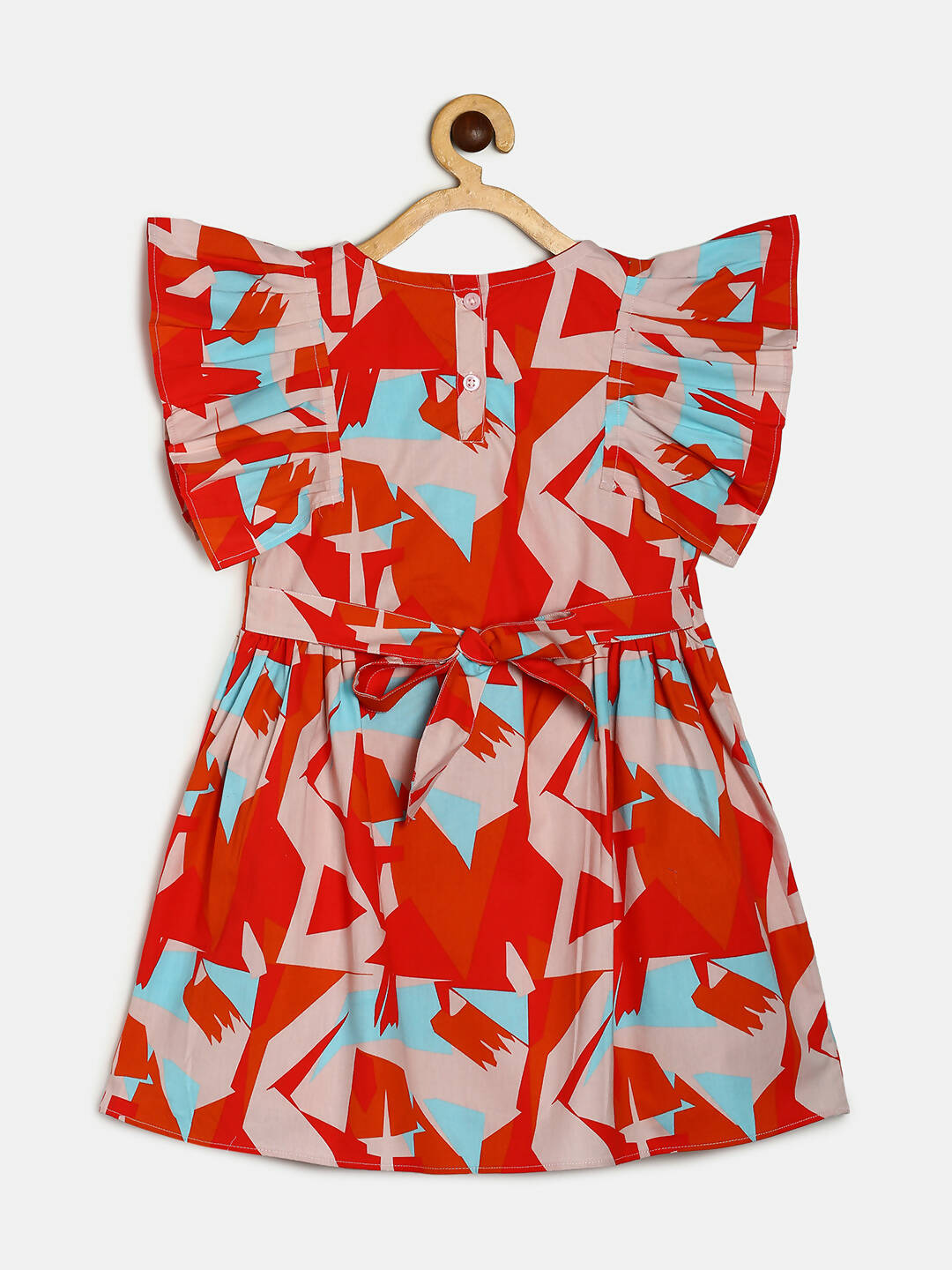 Manet Girls Cotton Frill Bow Frock Printed - Multicolour - Distacart