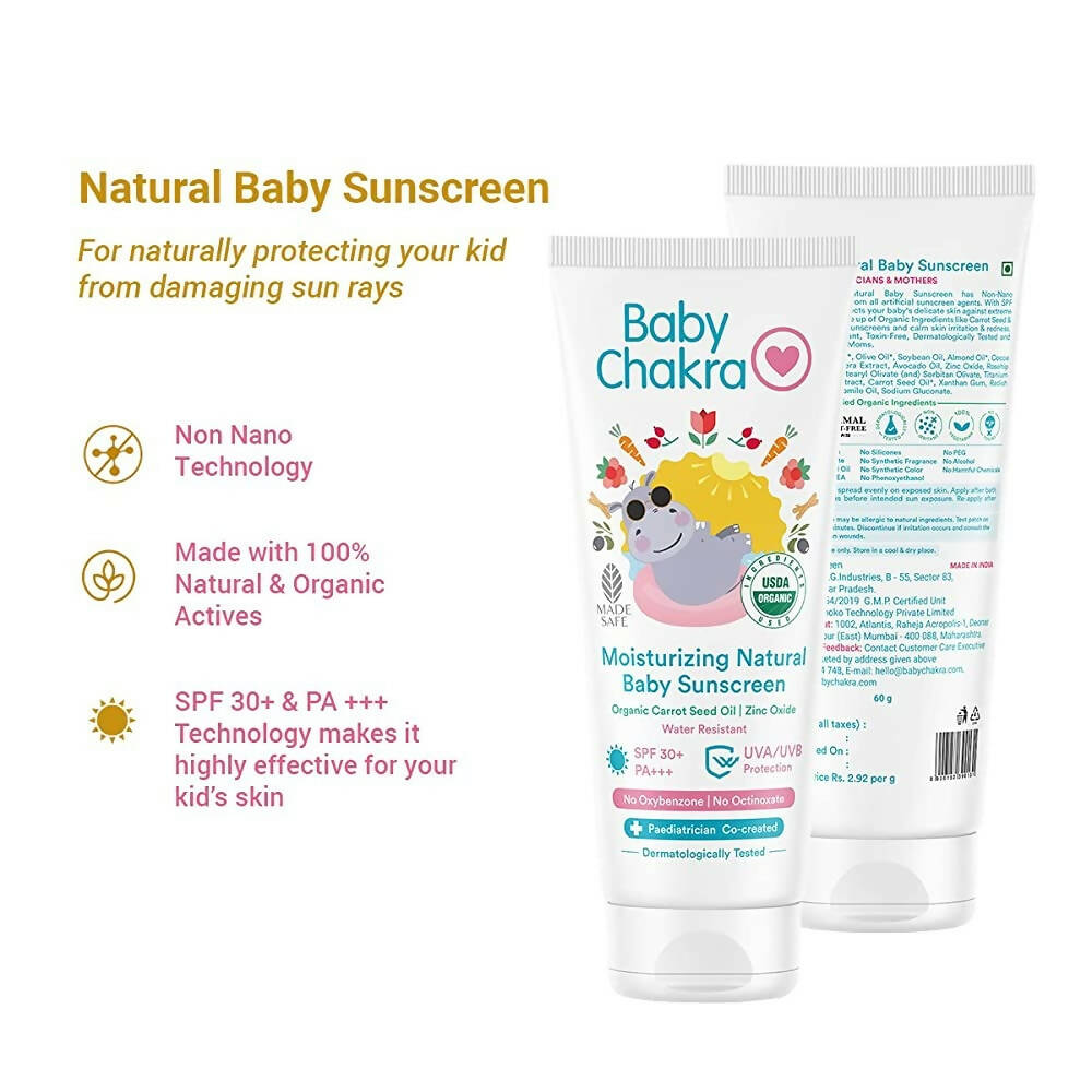 BabyChakra Moisturizing Natural Baby Sunscreen - Distacart
