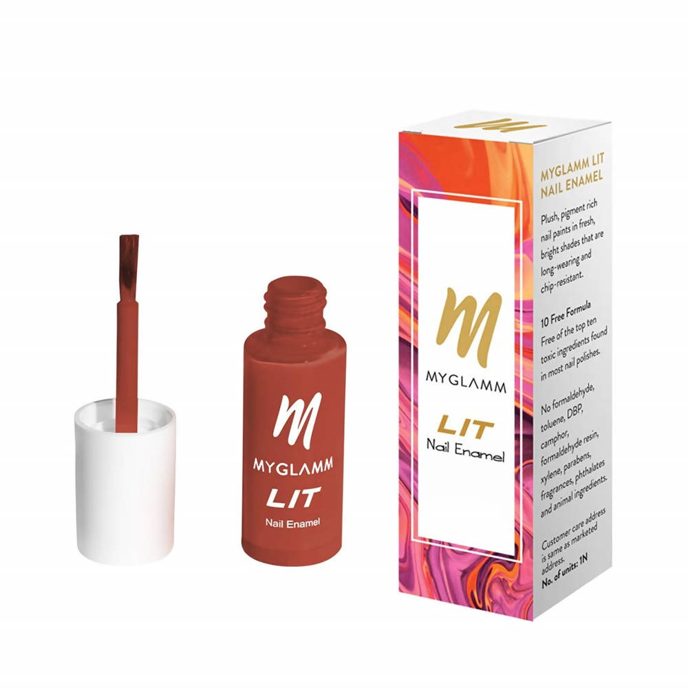 MyGlamm LIT Flawless Texture Nail Enamel - Boi Bye - Red Shade (7 Ml) - Distacart