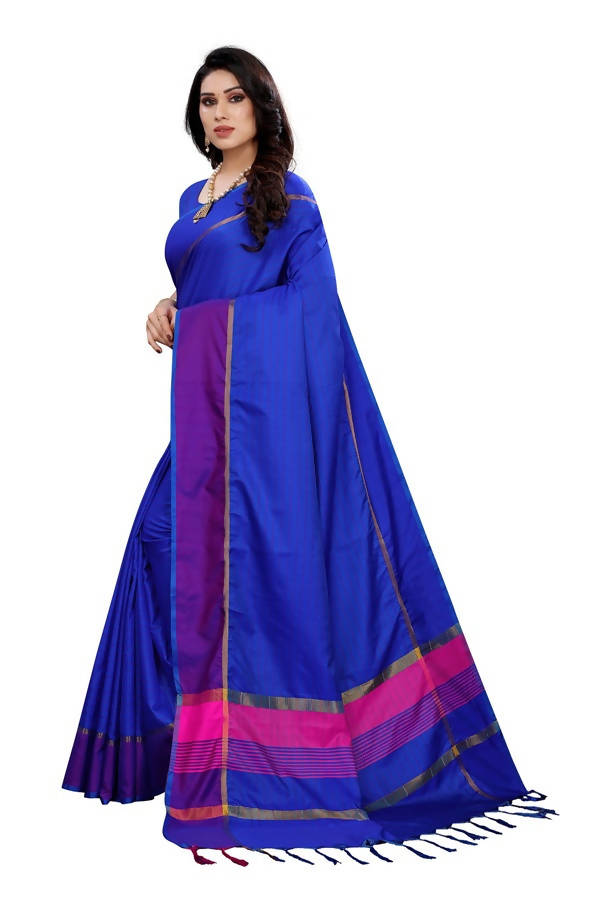 Vamika Royal Blue Cotton Silk Weaving Saree (Binita Royal Blue)