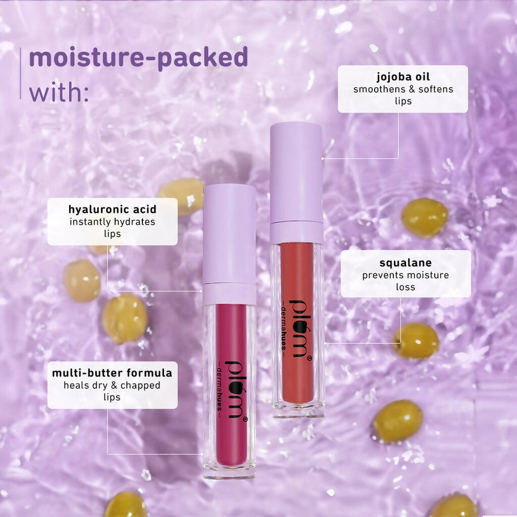 Plum Glassy Glaze Lip Lacquer 3-in-1 Lipstick + Lip Balm + Gloss 01 Pink Whisper - Distacart