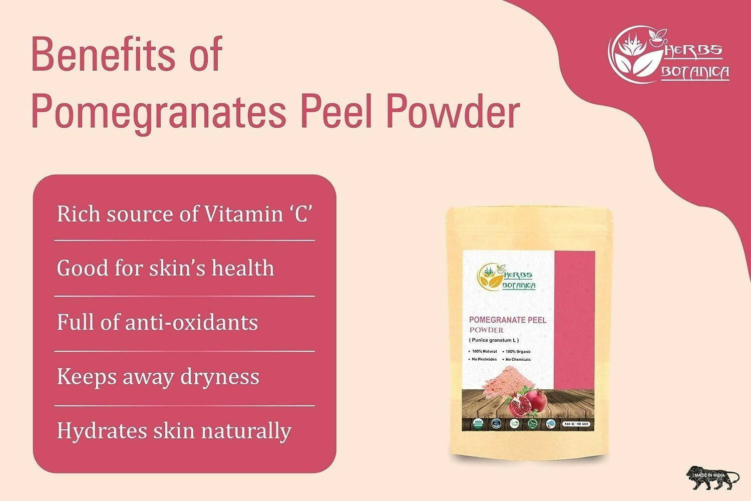 Herbs Botanica Pomegranate Peel Powder - Distacart