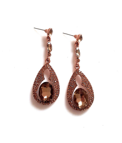 Bling Accessories Glass Crystal Stone Studded Metal Earrings - Distacart