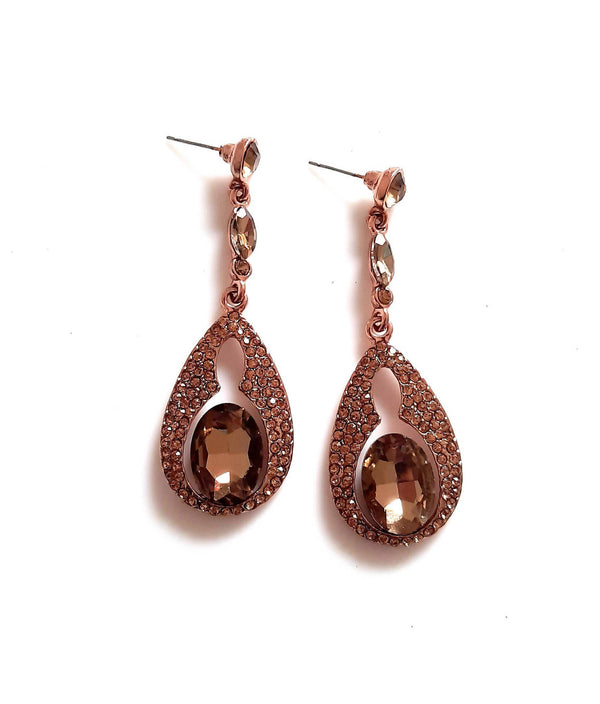 Bling Accessories Glass Crystal Stone Studded Metal Earrings - Distacart