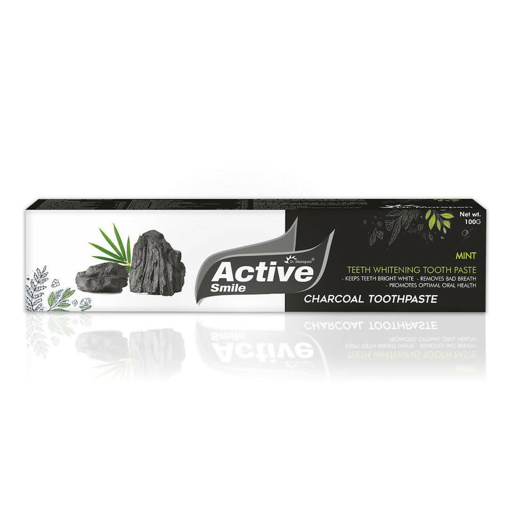 Dr. Morepen Active Smile Charcoal Toothpaste for Teeth Whitening & Bad Breath Removal - Distacart