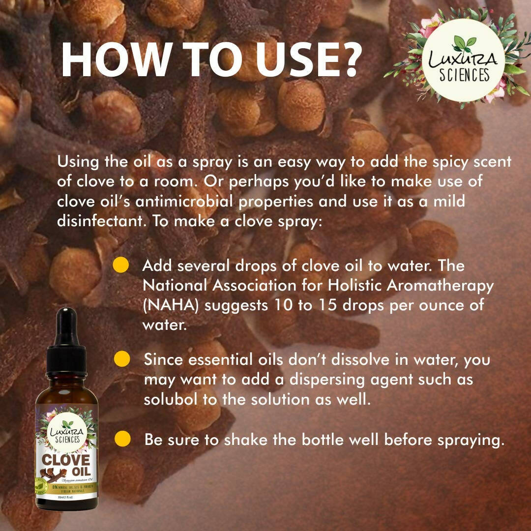 Luxura Sciences Organic Clove Oil For Teeth Pain - Distacart