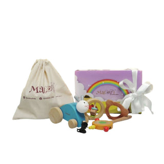 Matoyi Fish Rattle & Blue Rabbit Pull Along & Flat Disk Rattle & Bear Teether For Kids - Distacart