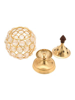Thumbnail for Craftvatika Gold Toned Brass Decorative Akhand Diya Oil Lamp - Distacart
