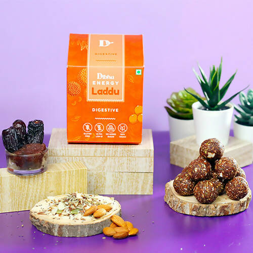 Dibha Digestive Laddu (Vegan, Sugar-Free, Gluten-Free, 100% Natural) - Distacart