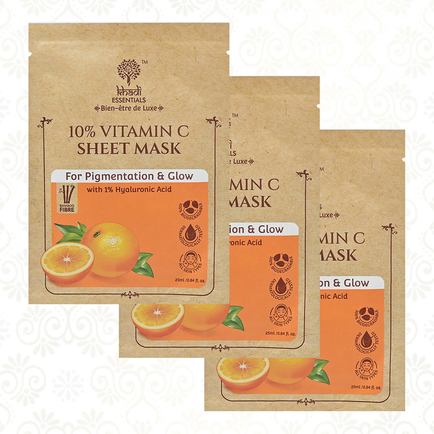 Khadi Essentials 10% Vitamin C Sheet Mask - Distacart