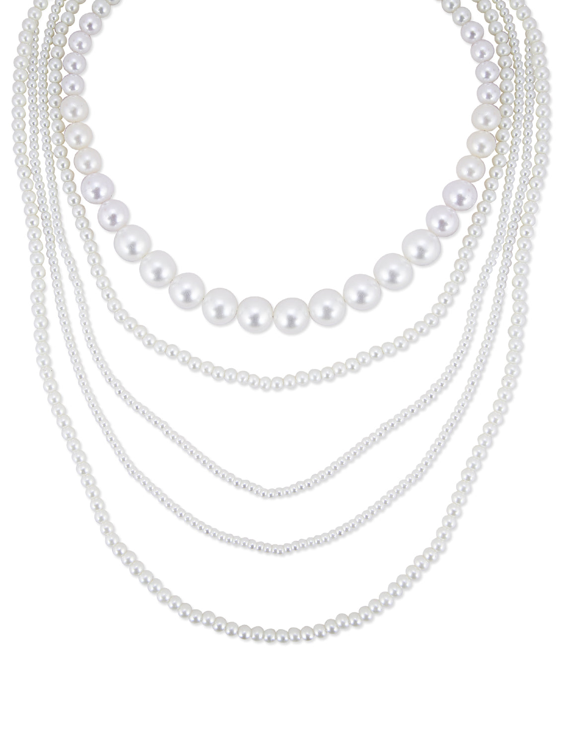 Gold-Plated Alloy Layered Pearl Elegant Necklace - The Pari - Distacart