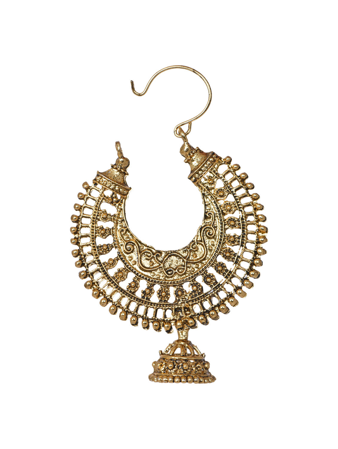 Gold-Plated Alloy Golden Round Hoop Style Earrings - The Pari - Distacart