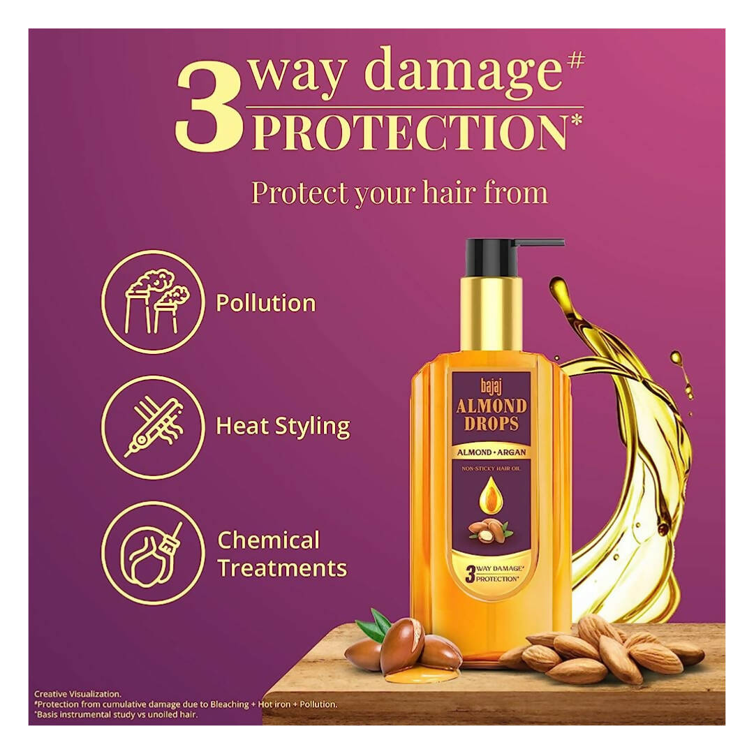 Bajaj Almond Drops Almond + Argan Hair Oil - Distacart