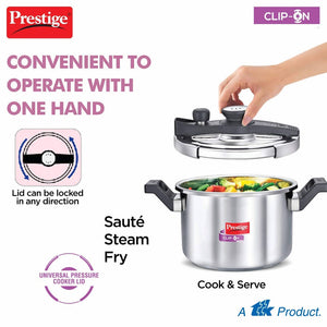 Prestige Stainless Steel Clip On Pressure Cooker