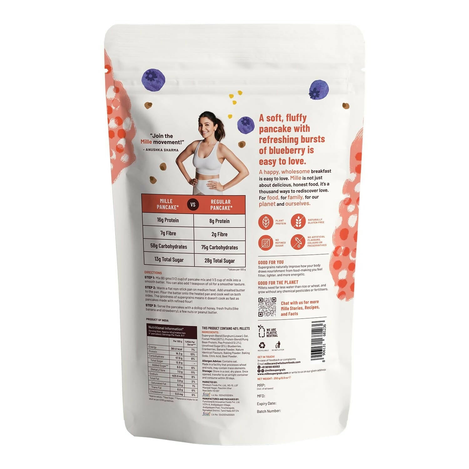 Mille Blueberry Millet Pancake - Distacart